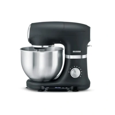 Image de SEVERIN KM 3898 Robot pâtissier 1000 Watt argent brossé/noir mat