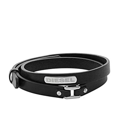 Afbeelding van Diesel heren Stackables armband van leer met logo