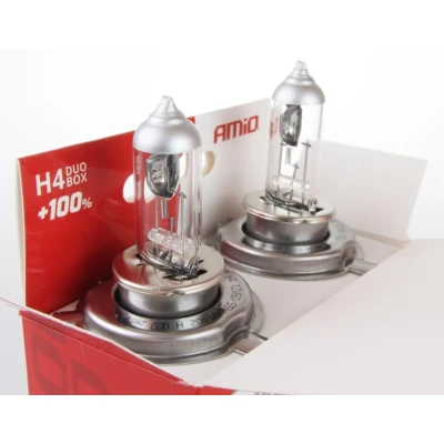 Afbeelding van AMiO 01402 Gloeilamp, verstraler H4 55W P43t Halogeen VOLKSWAGEN: Polo V Hatchback, GOLF 2, up! MINI: RENAULT: CLIO 2