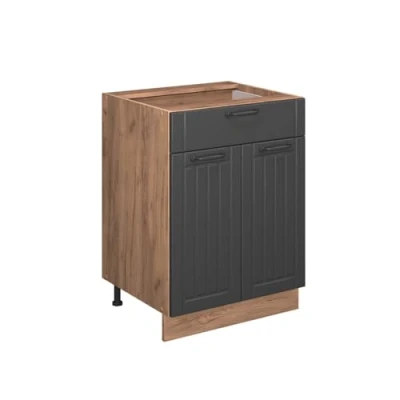 Afbeelding van Vicco Fame Line Keukenonderkast donkergrijs 60 cm met lade zonder werkblad