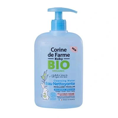 Image de Corine de Farme Baby, Eau Nettoyante Micellaire Parfumée, Certifié Bio, Nettoie en douceur le visage, corps et siège votre bébé, Convient dès les premiers jours la vie
