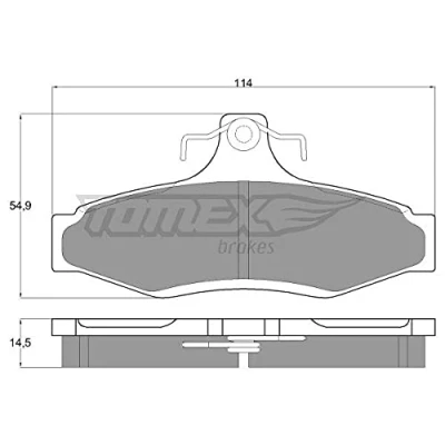 Afbeelding van TOMEX brakes TX 10 81 Remblokkenset Achteras SSANGYONG: Korando II Off Road, Musso Sports Pickup, CHEVROLET: Nubira Estate, Saloon