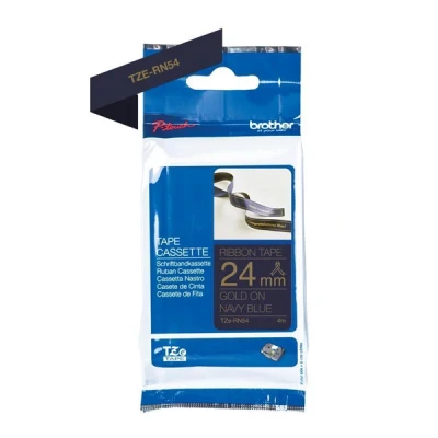 Image de BROTHER Ruban TZERN54 24mm or sur bleu foncé Qt 1