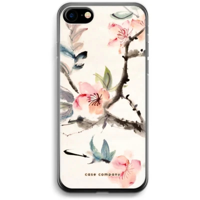 Afbeelding van Case Company® hoesje geschikt voor iPhone 7 Japanse bloemen Soft Cover Telefoonhoesje Bescherming aan alle Kanten en Schermrand