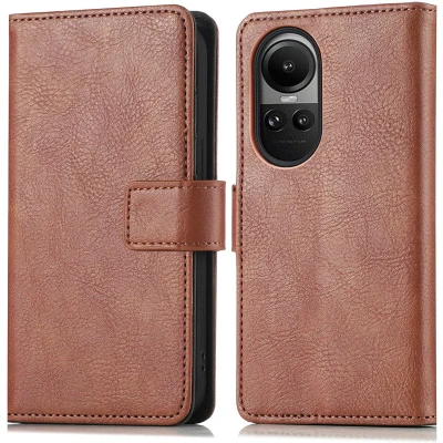 Afbeelding van iMoshion Hoesje Geschikt voor Oppo Reno 10 Pro / Met Pasjeshouder Luxe Bookcase Bruin