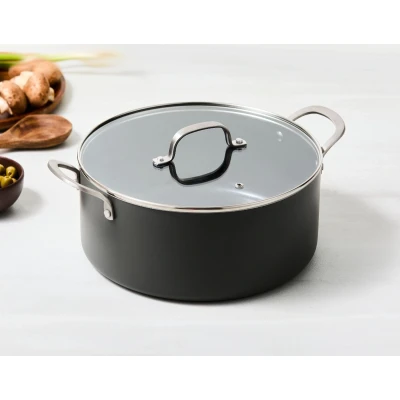 Afbeelding van ISENVI Murray keramische kookpan 28 CM RVS greep Antraciet Keramisch 100% PFAS, PTFE en PFOA vrij duurzaam Unieke Antiaanbaklaag Non stick bodem Vaatwasbestendig Geschikt voor alle warmtebronnen inclusief inductie
