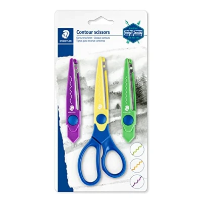 Afbeelding van Staedtler Blister 1 paar verwisselbare kantschaar Journey Design Edition 965 S BK C verschillende kleuren