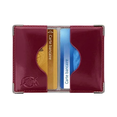Afbeelding van Color Pop Kaarthouder (2) RFID Gemaakt in Frankrijk PVC gelakt Bankkaartbescherming Creditcardbeveiliging 9,7 x 6,5 cm, Wijn vernis, klassiek