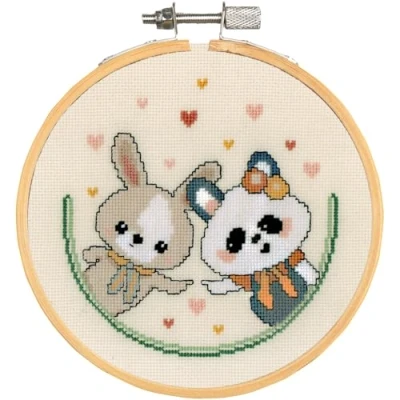 Afbeelding van Vervaco Telpakket kit Panda and bunny love PN 0214355