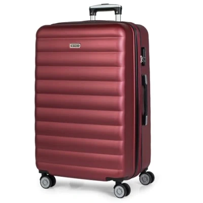 Afbeelding van ITACA Reiskoffer met 4 wielen, trolley 55/65/75 cm en lichte, rekbare ABS tas. 3 kleine, middelgrote 71200, Bourgondië