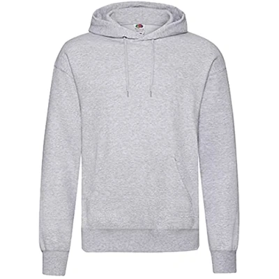 Afbeelding van Fruit of the Loom Klassiek heren sweatshirt met capuchon, grijs.