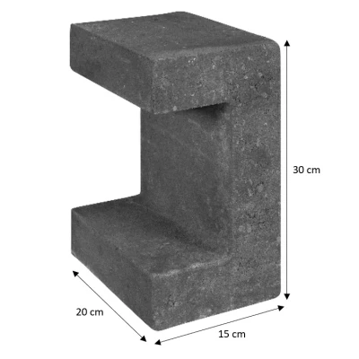 Afbeelding van U element zwart 15x20x30 cm Gardenlux