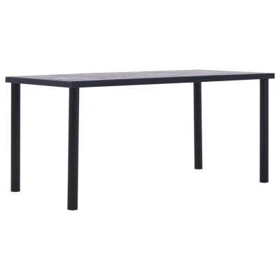 Afbeelding van Eettafel 160x80x75 cm MDF zwart en betongrijs