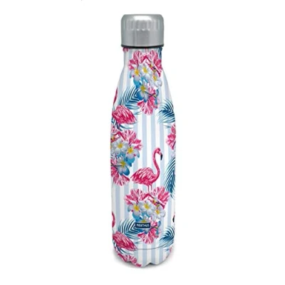 Afbeelding van Nerthus Drinkfles Vacuum 500ml Flamingo (warm En Koud)
