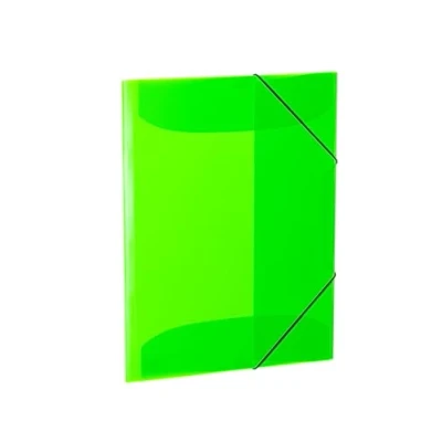 Afbeelding van HERMA mappen A3 neongroen doorschijnend set van 3, hoekmappen kunststof met elastische band en binnenkleppen voor kinderen, jongens meisjes