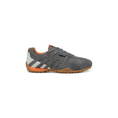 Afbeelding van Geox Snake herensneakers van grijs suède, grijs., 42 EU