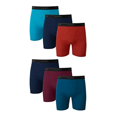 Afbeelding van Hanes 10 stuks retro shorts voor heren, Set van 6 verschillende kleuren