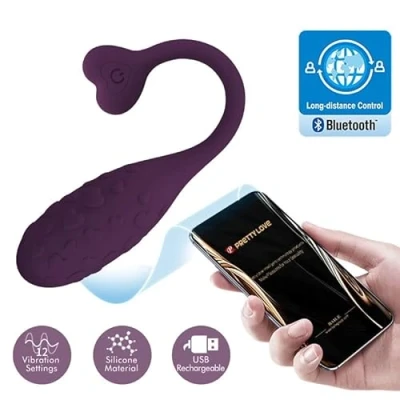 Afbeelding van Pretty Love Fisherman Vibrerend Eitje Met Nopjes App Control Paars