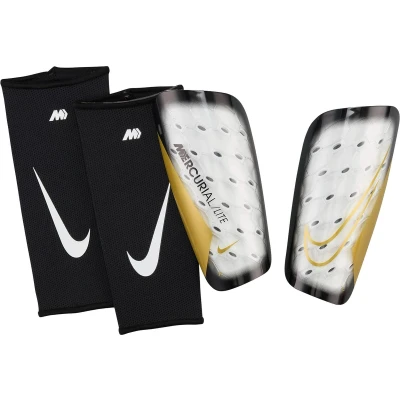 Afbeelding van Nike Mercurial Lite Shinguard scheenbeschermers Wit / Zwart Goud