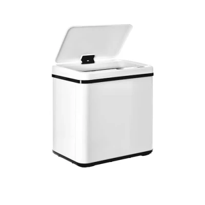 Afbeelding van Well Home Intelligente afvalemmer zonder voeten, automatische opening en handmatig contact, 30 l, 35,5 x 26 60 cm, kleur wit