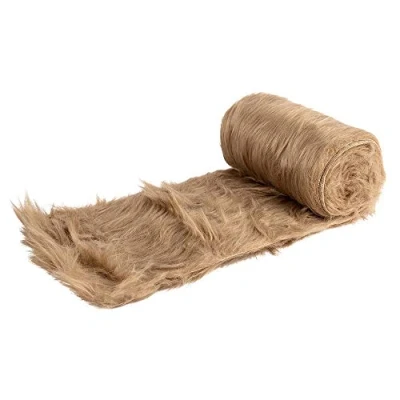 Afbeelding van Ideen mit Herz Kunstbontband, bontstof, 12 cm breed, 2 m lang, ideaal voor knutselen, naaien, decoratie, tafelloper (lichtbruin)