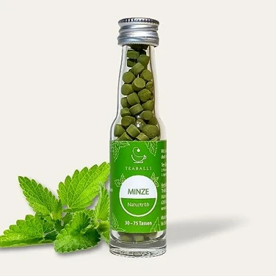 Afbeelding van Teaballs Munt, natuurlijke aandoening (1 x 11 g) ca. 150 voor ongeveer 30 tot 75 kopjes thee 100% puur plantaardig bekend van: het ding van jaar