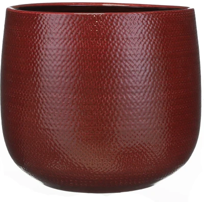 Afbeelding van Mica Decorations gabriel ronde bloempot bordeaux maat in cm: 25 x 29