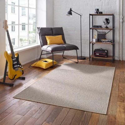 Afbeelding van Laagpolig Tapijt/Vloerkleed Fleur Beige 80x150 Cm