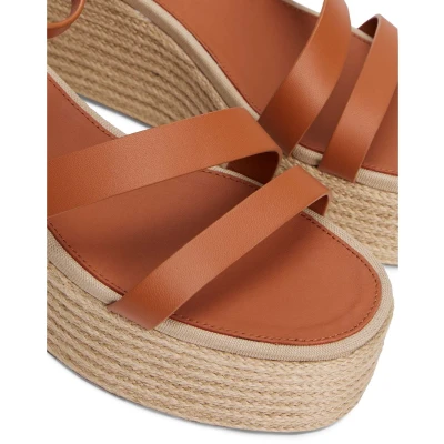 Afbeelding van Tommy Hilfiger Ankle Strap Espadrilles, Dames, Maat: 36, Cinnamon bark Leer
