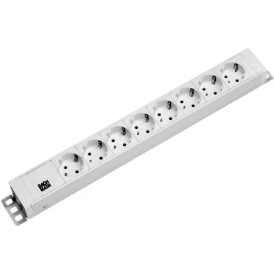 Afbeelding van Bachmann 333001 19 inch Stekkerdoos voor patchkast 1 HE Geaarde contactdoos Grijs