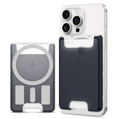 Afbeelding van Spigen Classic C1 MagFit Magnetische kaarthouder, ontworpen voor MagSafe, compatibel met iPhone 16/15/14/13/12 Magsafe Wallet modellen Bondi blauw