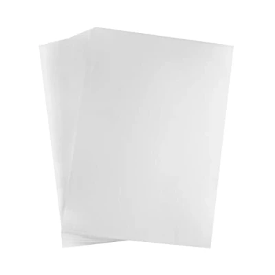 Afbeelding van QWORK 50 x transparante vellen A4 voor overheadprojector, A4, bedrukbaar, sneldrogend, inkjetprinters en projectoren (0,12 mm dikte)