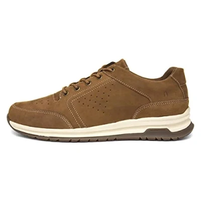 Afbeelding van Hush Puppies Joseph Lace Up, sneakers voor heren, Tan Nubuck, 43 EU