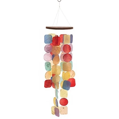 Afbeelding van HAB &amp; GUT HA0P2 Windgong VEELKLEURIG, Capiz Shell, 63 cm, raamdecoratie, suncatcher voor ramen, muren, balkons, terrassen en tuin