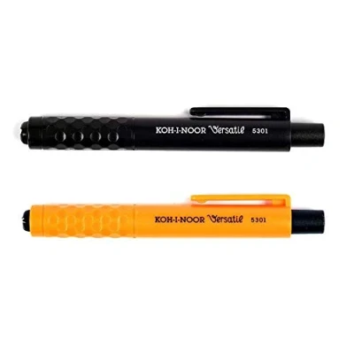 Afbeelding van KOH I NOOR 5301 vulpotlood van kunststof zonder puntenslijper, 5,6 mm, oranje en zwart, 2 stuks