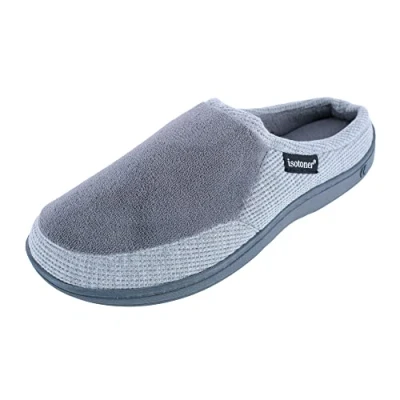 Afbeelding van Isotoner Travis Microbadstof pantoffels met capuchon voor heren, As