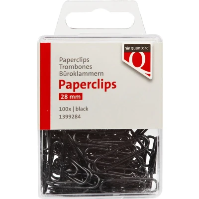 Afbeelding van Paperclip 28mm 100 stuks zwart