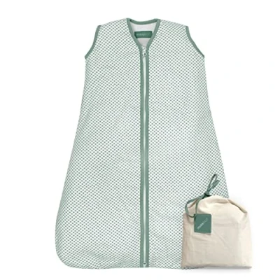Afbeelding van molis&amp;co. 1.0 TOG Baby Sleeping Bag. 18 tot 36 maanden. Zacht en behaaglijk. Vichy Green. Ideaal voor lente herfst. 100% katoen (Oeko TEX 100) licht gevoerd.