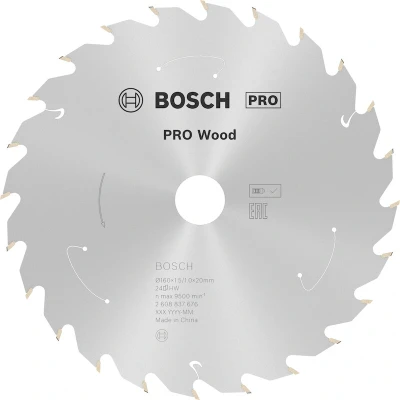 Afbeelding van Bosch Accessories 2608837676 Hardmetaal cirkelzaagblad 160 x 20 mm Aantal tanden: 24 1 stuk(s)