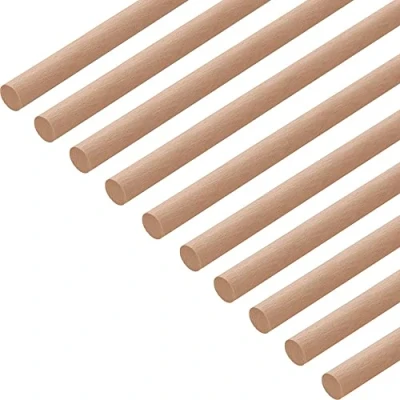 Afbeelding van Gedotec beukenhouten ronde stok 25 mm gladde stokjes lengte van 1000 stabiele &amp; hoogwaardige Made IN Germany 10 stuks voor handwerk tuin