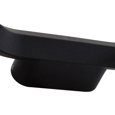 Afbeelding van Lucande LED buiten wandlamp LOOP, zwart, IP44, metaal