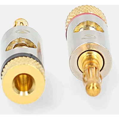 Afbeelding van Nedis Banaanstekker Recht Male Verguld Schroef Diameter kabelinvoer: 3.0 mm Metaal Goud 2 Stuks Envelop