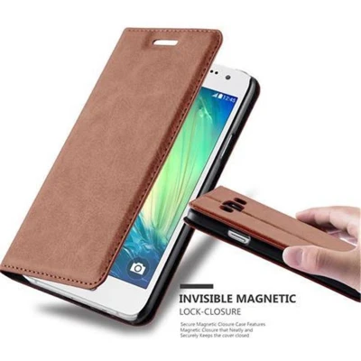Afbeelding van Cadorabo Hoesje geschikt voor Samsung Galaxy A3 2015 in CAPPUCCINO BRUIN Beschermhoes met magnetische sluiting, standfunctie en kaartvakje Book Case Cover Etui