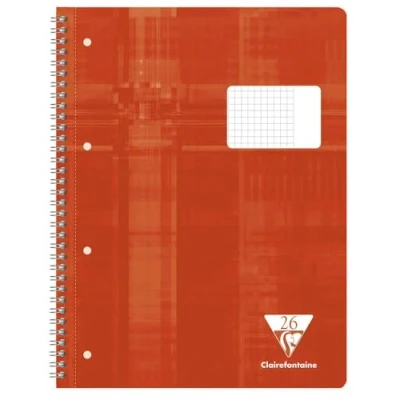 Afbeelding van Clairefontaine 68226C Collegeblok geruit met rand, liniatuur 26, A4, 21 x 29,7 cm, 80 vellen, willekeurige kleur