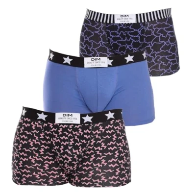 Afbeelding van Dim Vibes boxershorts voor heren, katoen, stretch, 3 stuks, Flash/Wolk Zwart/Barbeau Blauw