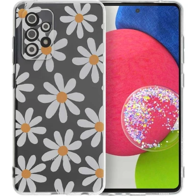 Afbeelding van iMoshion hoesje Geschikt voor Samsung Galaxy A52 (4G) / A52s (5G) Siliconen Design Meerkleurig Daisy Flower