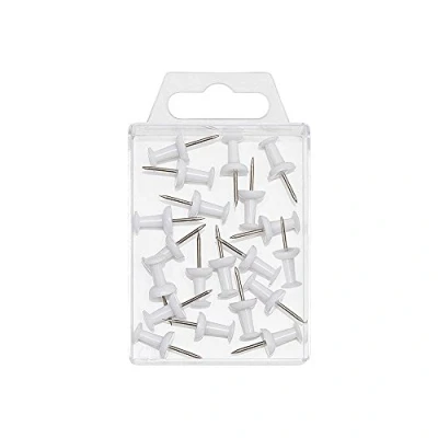 Image de Wedo punaises, blanc, contenu: 20 pièces longueur de laiguille: 12 mm, diamètre tête: 10 dansune boîte transparente (5