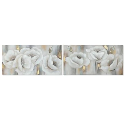 Afbeelding van Schilderij Home ESPRIT Wit Grijs Canvas Hout MDF Traditioneel 120 x 3 60 cm (2 Stuks)