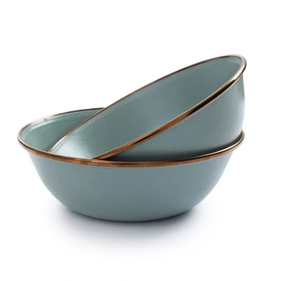 Afbeelding van Barebones Emaille Schaal Mint 2 pack Groen Schalen