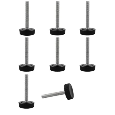Afbeelding van SKIR&#039;CO Set van 8 M6 x 40 mm meubelnivelleringspoten, ronde poten met een diameter 25 mm, schroefdraadnivelleringsvoet